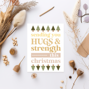 Hugs and Strength at Christmas Blank Post Card